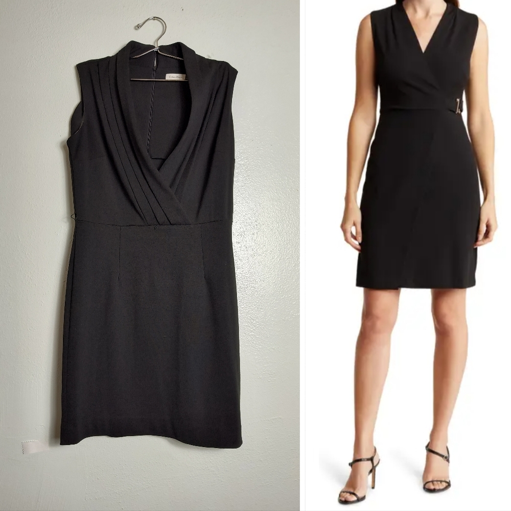 Calvin Klein Size 10 Black Sheath Dress Office Career